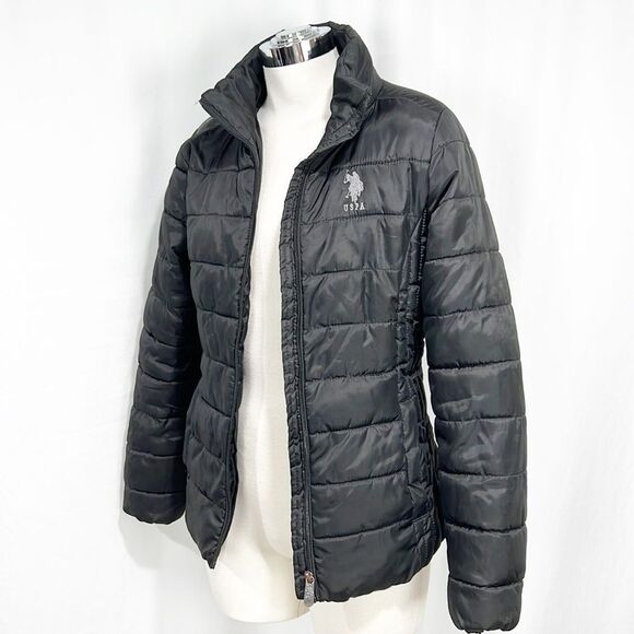U.S. POLO ASSN. Quilted Puffer Jacket Black Small - Picture 2 of 9